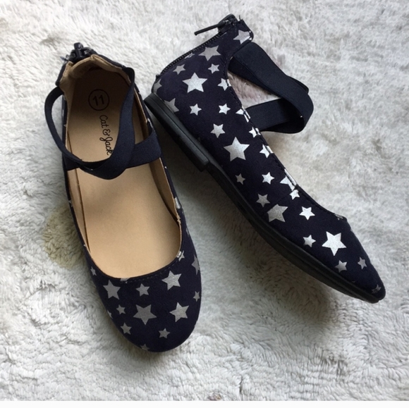Cat & Jack like new dark blue Silver Stars slip on - Picture 4 of 11